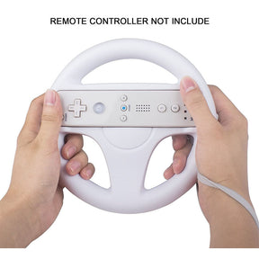 2Pcs Mario Kart Steering Wheels for Nintendo Wii Mario Kart Tank-White