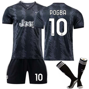 Juventus F.C. Away Jersey 2022-23 POGBA #10 Soccer Jersey Kids Adult 3-Pieces Jersey Kits