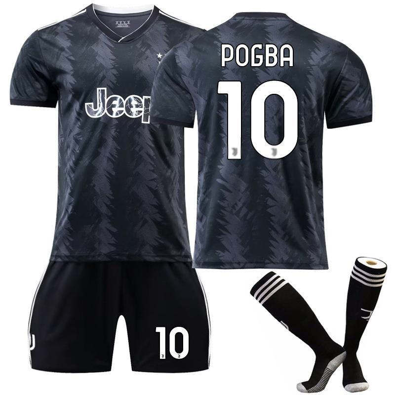 Juventus F.C. Away Jersey 2022-23 POGBA #10 Soccer Jersey Kids Adult 3-Pieces Jersey Kits