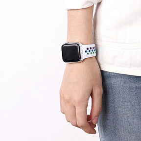 Rainbow Nike Watch Strap For Apple iWatch Series-White