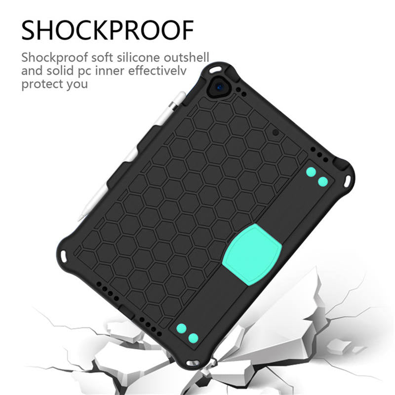 Hive iPad Case For iPad Pro/Air 10.5/iPad 10.2 Durable Stand Cover With Shoulder Strap-BlackAqua