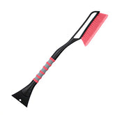 2 in 1 Detachable Snow Brush Ice Scraper with Ergonomic Foam Grip for Cars Trucks-Pink