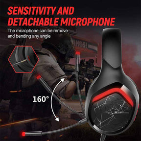 Stereo Gaming Headset with Detachable Mic LED Light for Xbox one PS4 PC