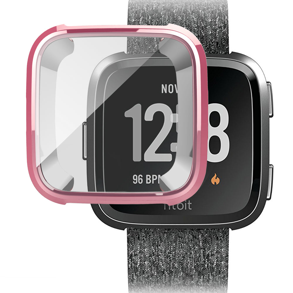 For Fitbit Versa Electroplated TPU Watch Case -Pink