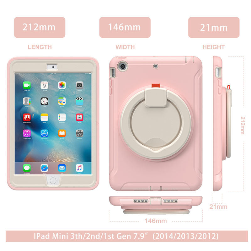 CowKing iPad Case For iPad Mini 1 2 3 With Handle Grip-Pink