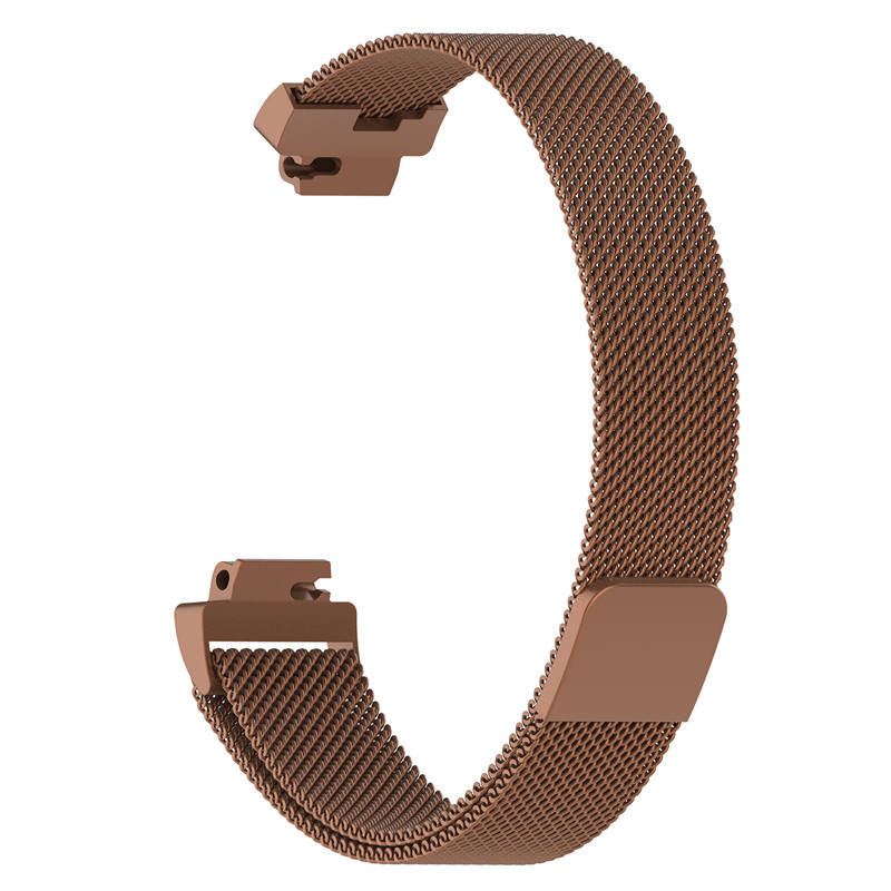 Stainless Steel Metal Replacement Strap Magnet Buckle For Fitbit Inspire HR-Coffee