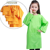 Kids Art Smocks Waterproof Artist Painting Long Sleeve Aprons for Children-Green