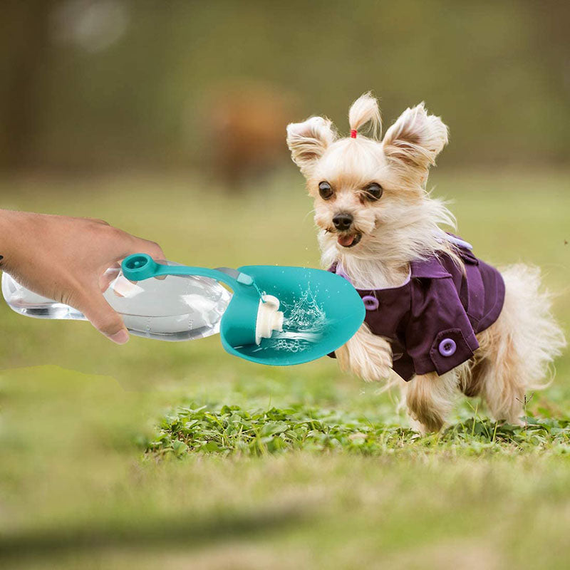 20 Oz Dog Water Bottle for Walking Portable Pet Water Container with Drinking Cup Bowl