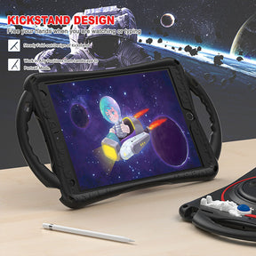 iPad Case Rugged Case with Handle Stand Shoulder Strap for iPad 10.2 Inch 2019/2020/2021-Black