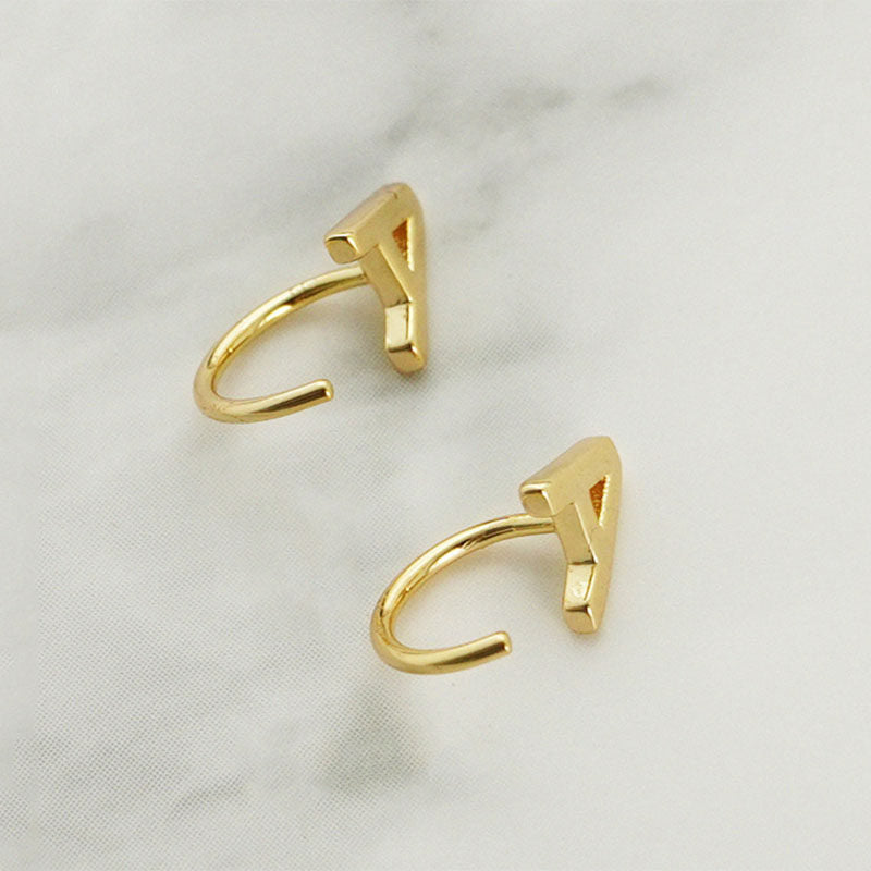 Alphabet Letter Earrings Personalized Initial Stud for Ladies Girls-A