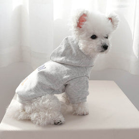 Pet Hoodie Sweatshirt Letter Printed Warm Clothes for Dogs and Cats-Grey