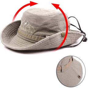 Sun Hat Wide Brim Fisherman Hat Safari Boonie Hat-Khaki