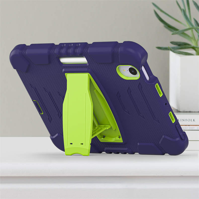 KingKong iPad Case For iPad Mini 6 Three-Layer With Holder-NavyLime