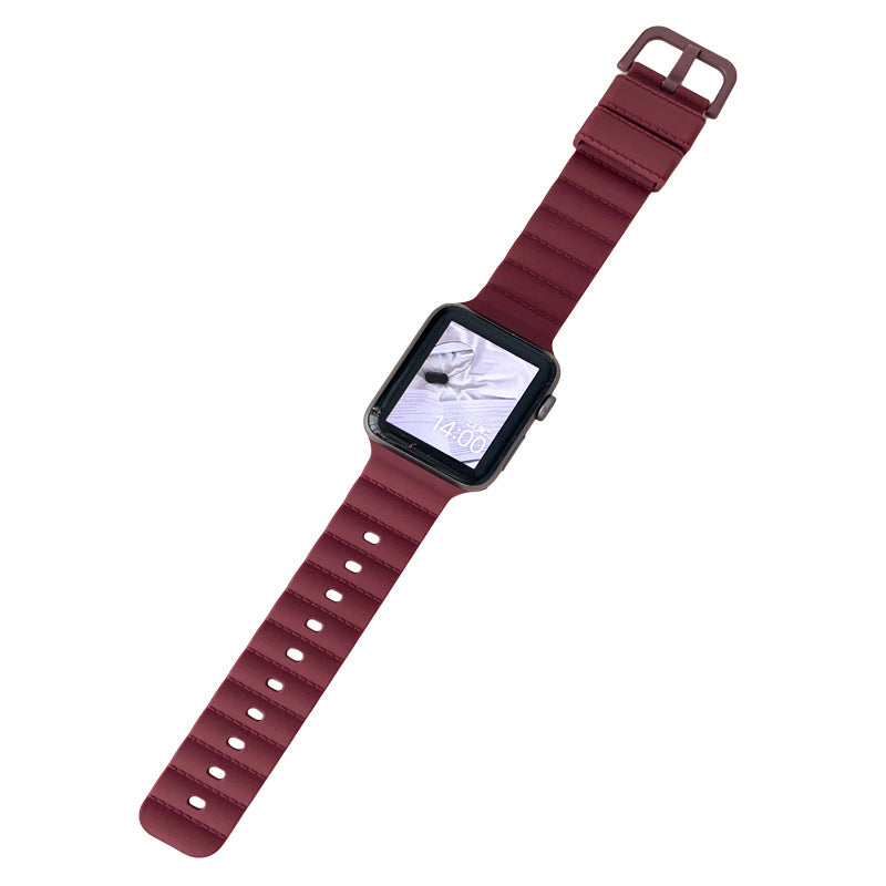 Silicone Sports Watchband Quick Release Pin for Apple Watch-Red