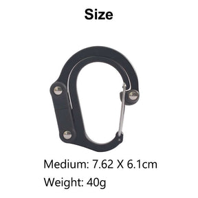 2Pcs Medium Carabiner Clip D Ring Hook for Camping Hiking-Black