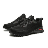 Mens Fashion Sneaker Breathable Trail Running Shoes-Black