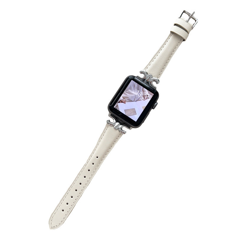 Genuine Leather Strap with Fashion Metal C Buckle for Apple Watch-1