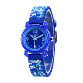 Kids Silicone Camouflage Watches 3D Cartoon Military Watches-Blue