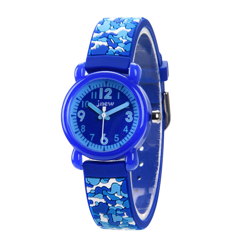 Kids Silicone Camouflage Watches 3D Cartoon Military Watches-Blue