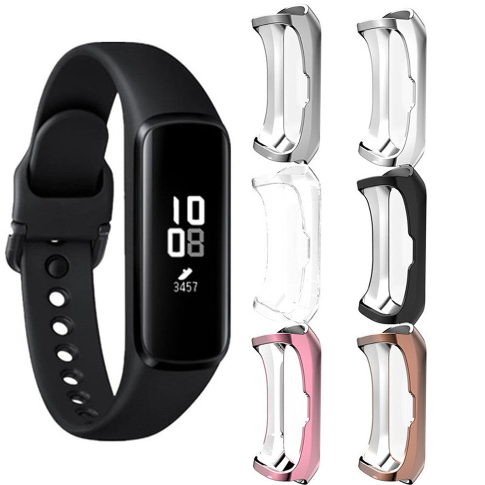 TPU Soft Slim Plating Full-Around Protective Watch Case Cover For Samsung Fit E-Clear