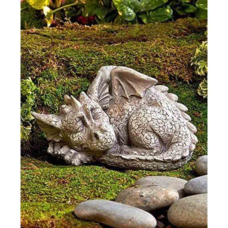 Adorable Mythical Creature Baby Sleeping Dragon for Garden Lawn -Dragon Facing Left