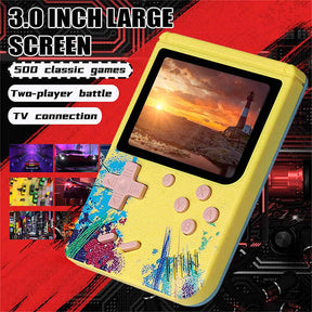 3.0inch Screen Retro Handheld Game Console 500 Classic FC Games Support to TV Output-Yellow