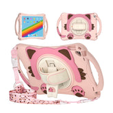 CatA iPad Silicone Case For iPad 10.2 Air10.5 Pro10.5 Built-in Handle Stand With a Strap-Pink