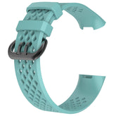 Watch Band for Fitbit Charge 3 Waterproof Band with Breathable Holes for Women Men-Tiffany Blue
