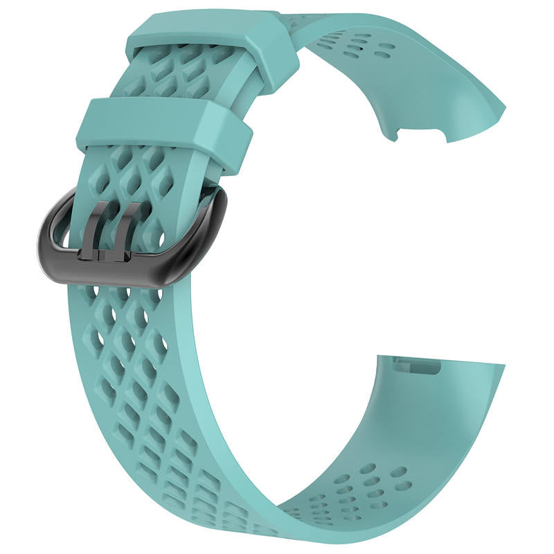 Watch Band for Fitbit Charge 3 Waterproof Band with Breathable Holes for Women Men-Tiffany Blue