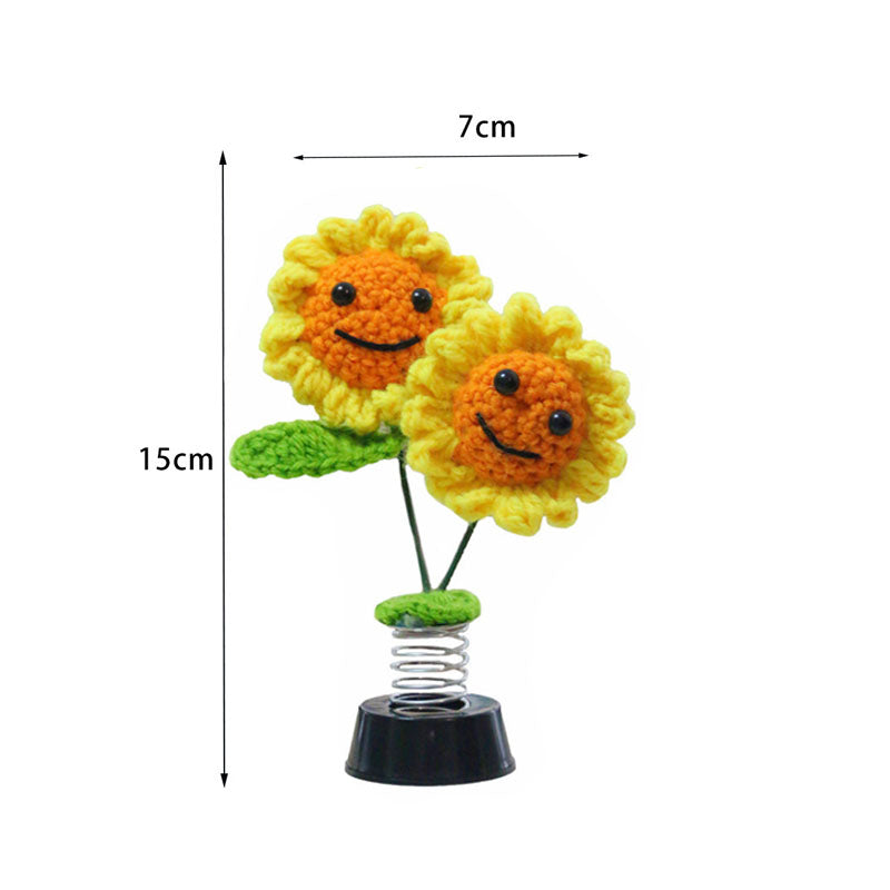 Smiley Shaking Sunflower Car Dashboard Decoration-Double Headed