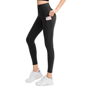 High Waisted Leggings for Women Stretchy Soft Yoga Pants with Pockets-Black
