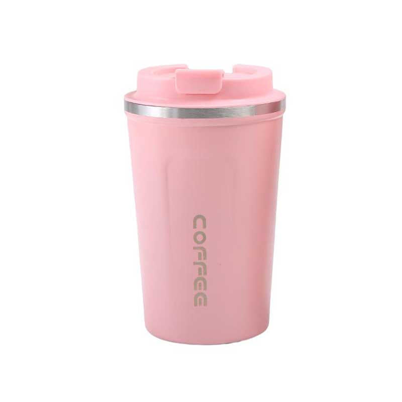 Travel Coffee Cup with Seal Lid Reusable Insulated Tumbler-Pink