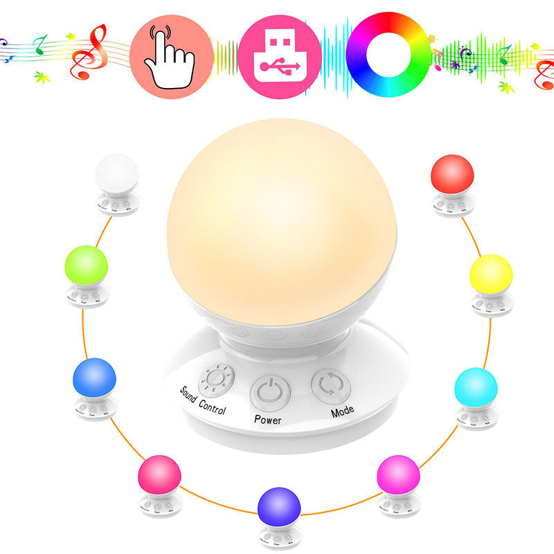 RGB Voice-Activated Pickup Lamp Rechargeable Discoloration Night Light