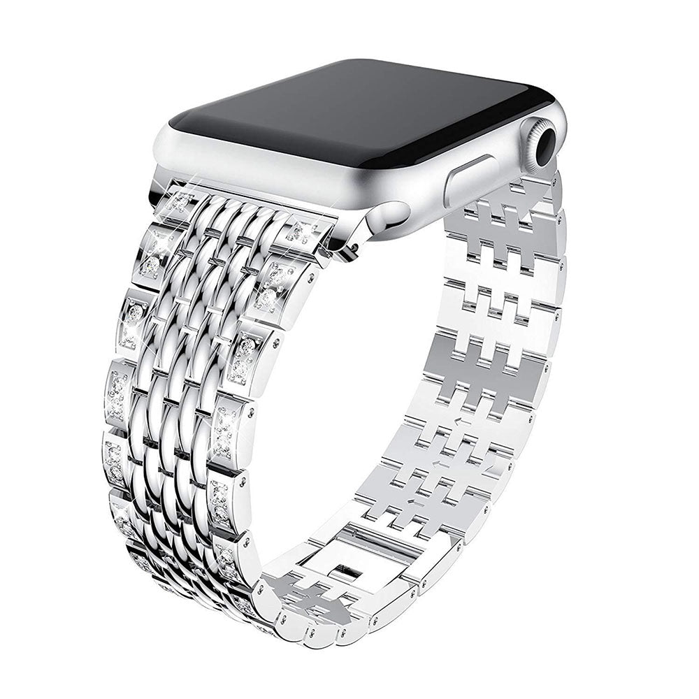 XZZ Stainless Steel Watch Band Quick Release Wristbands for Apple IWatch Series SE/1/2/3/4/5/6 For Women Men-Silver