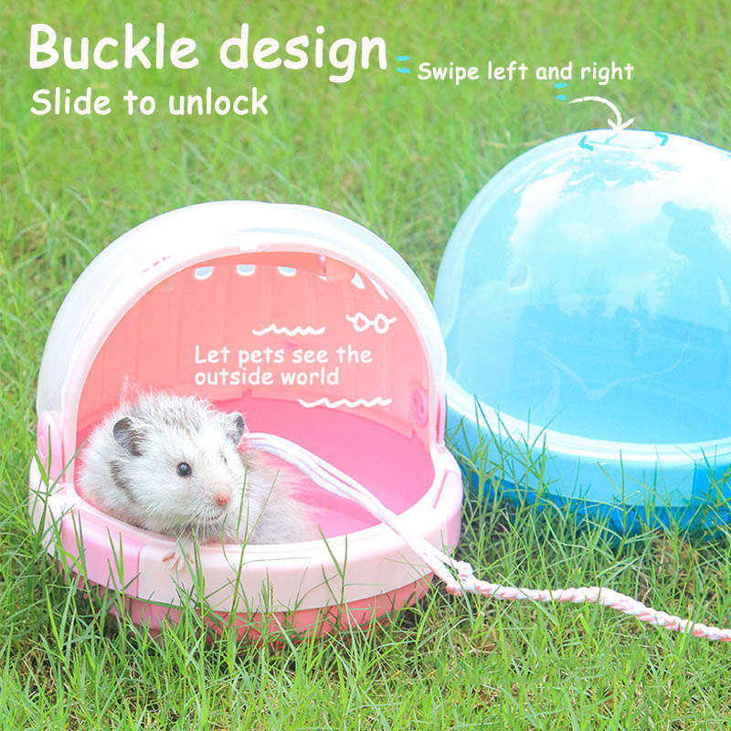 Hamster Portable Carrier Cage With 60ml Water Bottle-Pink