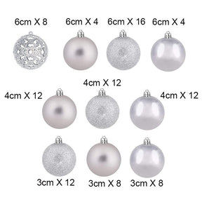 100 Pcs Christmas Ball Ornaments Set for Xmas Tree Decor-Silver