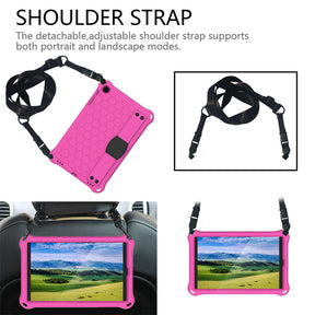 Hive SamSung Tab A 10.1 T510/T515(2019) Tablet Case Durable Stand Cover With Shoulder Strap-RoseBlack