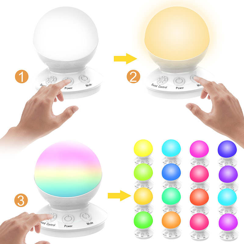 RGB Voice-Activated Pickup Lamp Rechargeable Discoloration Night Light