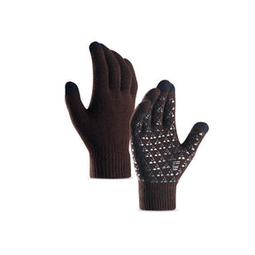 WIWU Winter Woman Gloves Upgraded Touch Screen Anti-Slip Silicone Gel Elastic Cuff Thermal-Brown-DZ32