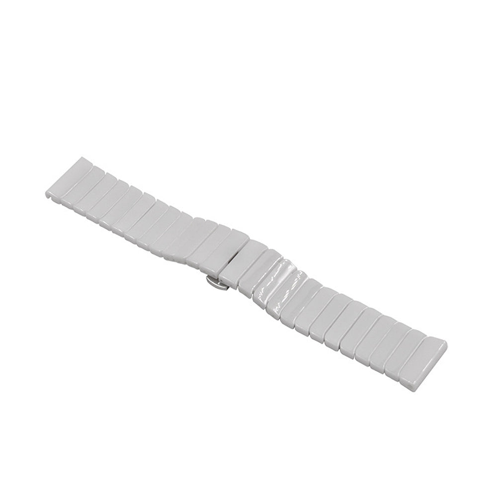 1 Rows Ceramic Watch Band With Butterfly Buckle For Samsung Galaxy Watch 42/46mm Gear S3 Frontier/Classic(White)