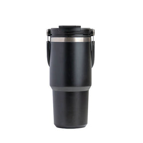 Portable Car Tumbler Cup with Lid and Straw Vacuum Insulated Water Bottle-Black