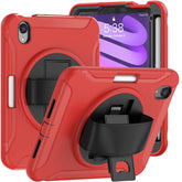 SpiderA iPad Case For iPad Mini 6 Heavy Duty Shockproof Rugged Protective Case With Holder-Red