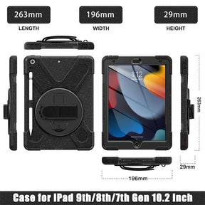 Full Body Protective Case with 360¡ã Rotate Hand Strap/Stand for iPad 10.2 inch