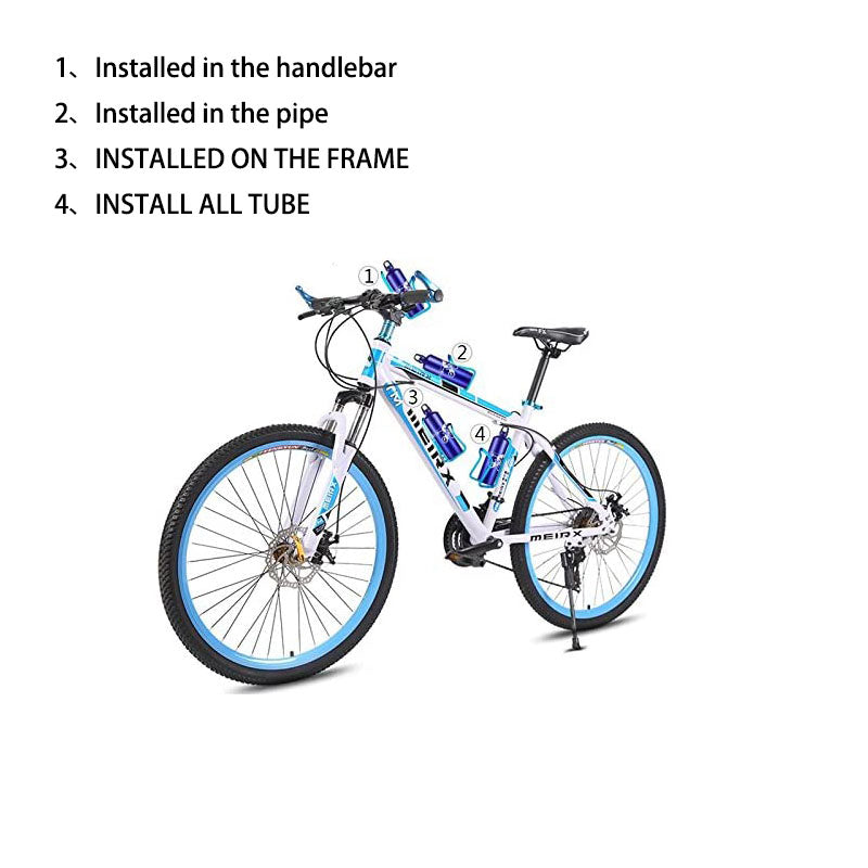 2 Pieces Light Aluminum Alloy Bicycle Outdoor Activity Bottle Cage Drilled Holes Required-Blue