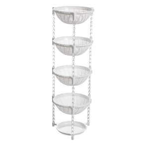 Stacking Fruit Basket Plastic for Kitchen Bathroom Organization-5 Tiers