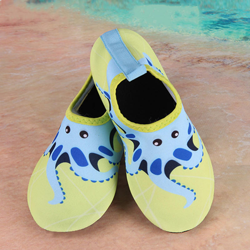 Kids Swim Water Shoes Quick Dry Non-Slip Barefoot Sports Shoes for Boys Girls-Yellow