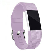 Replacement Strap For Fitbit Charge 2 Silicone Adjustable Sports Wristband-Light Purple