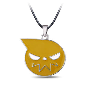 Leather Chain Ghost Pendant Necklace-Yellow