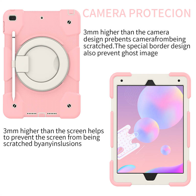 iPad Case For iPad 10.2 with 360¡ãSwivel Stand-Cherry Blossom Powder