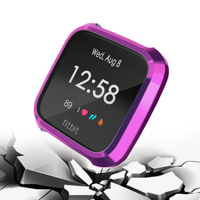 For Fitbit Versa Lite Electroplated Soft TPU Slim Watch Case -Purple